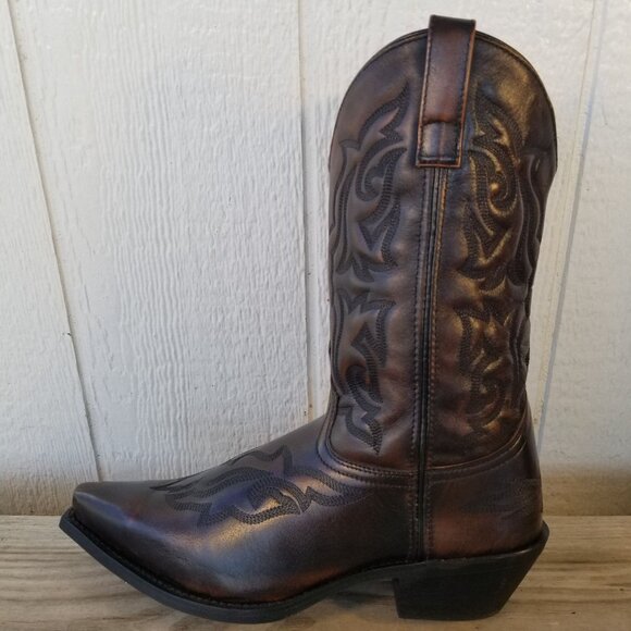 Laredo Hawk Mens Brown Leather Cowboy Western Boots 10.5 D 6862 - Picture 9 of 13